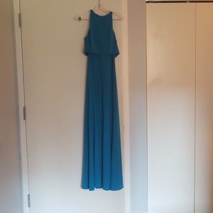 JILL JILL STUART Iva Crepe Maxi size 4 Aqua Blue